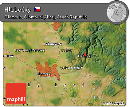 Satellite Map of Hlubočky