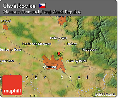 Satellite Map of Chválkovice