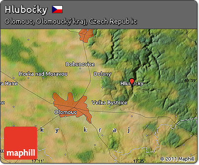 Satellite Map of Hlubočky