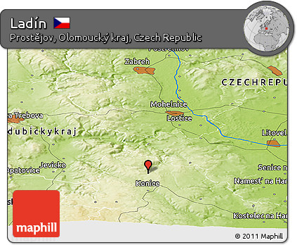 Physical Panoramic Map of Ladín