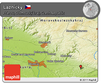 Physical Panoramic Map of Lazníčky