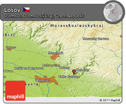 Physical Panoramic Map of Lošov