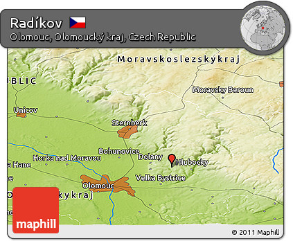 Physical Panoramic Map of Radíkov