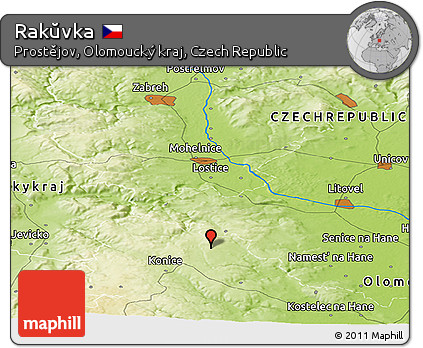 Physical Panoramic Map of Rakŭvka