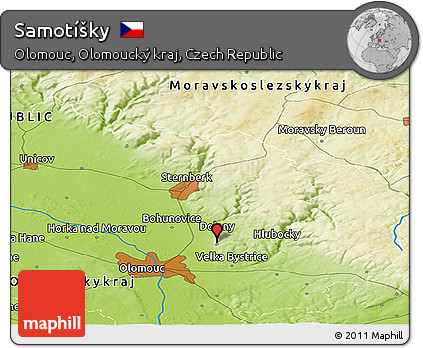 Physical Panoramic Map of Samotíšky