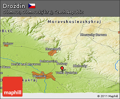 Physical Panoramic Map of Droždín