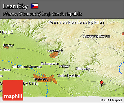 Physical Panoramic Map of Lazníčky