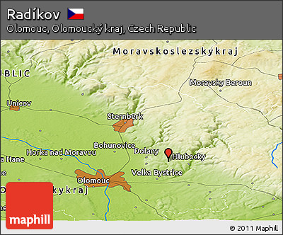 Physical Panoramic Map of Radíkov