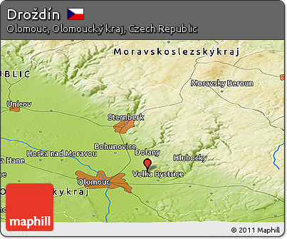 Physical Panoramic Map of Droždín