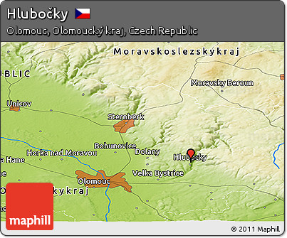Physical Panoramic Map of Hlubočky
