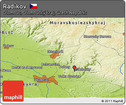 Physical Panoramic Map of Radíkov