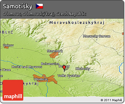 Physical Panoramic Map of Samotíšky
