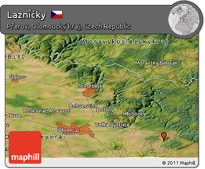 Satellite Panoramic Map of Lazníčky