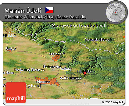 Satellite Panoramic Map of Marián Údolí