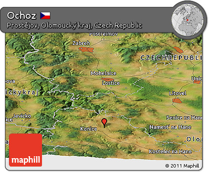 Satellite Panoramic Map of Ochoz