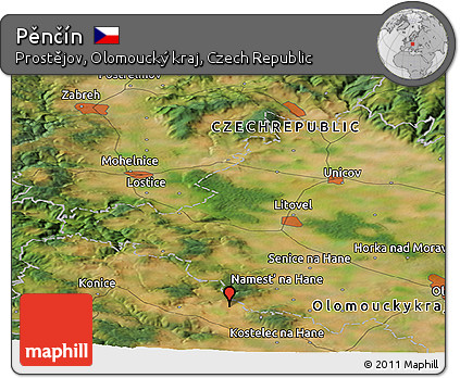 Satellite Panoramic Map of Pěnčín