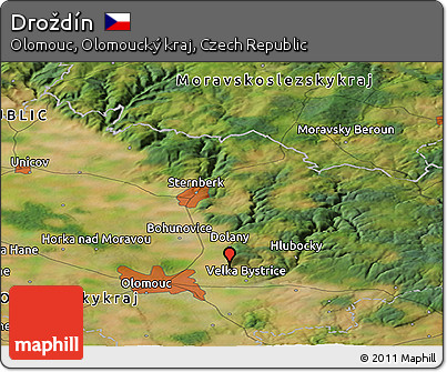Satellite Panoramic Map of Droždín