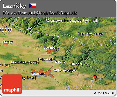 Satellite Panoramic Map of Lazníčky
