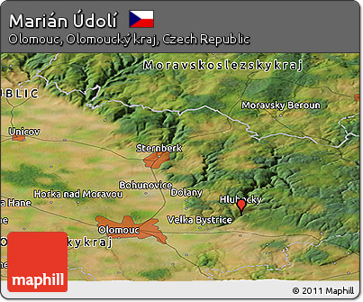 Satellite Panoramic Map of Marián Údolí