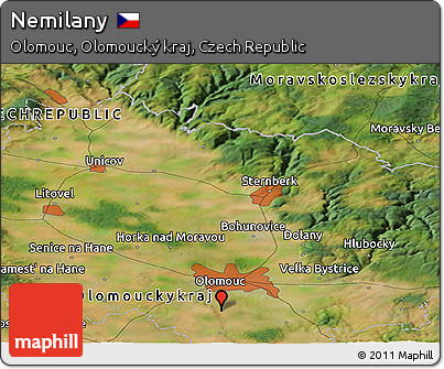 Satellite Panoramic Map of Nemilany