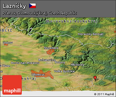 Satellite Panoramic Map of Lazníčky