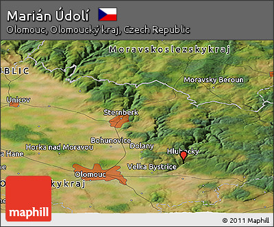 Satellite Panoramic Map of Marián Údolí
