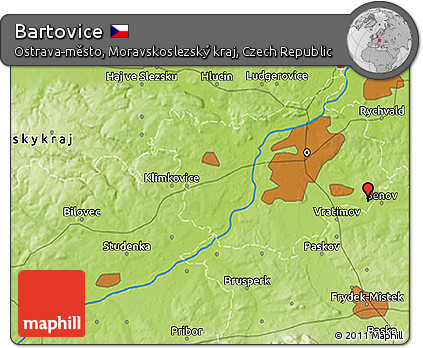 Physical 3D Map of Bartovice