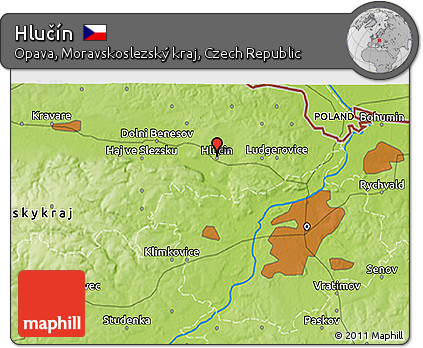 Physical 3D Map of Hlučín