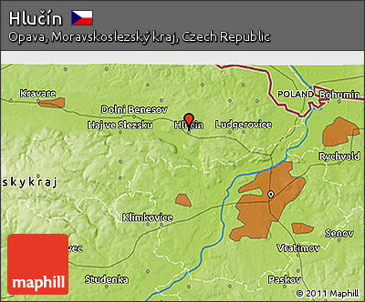 Physical 3D Map of Hlučín