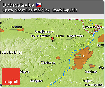 Physical 3D Map of Dobroslavice