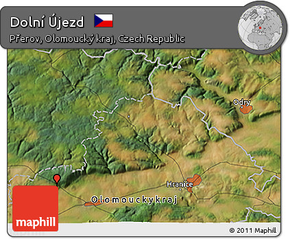 Satellite 3D Map of Dolní Újezd