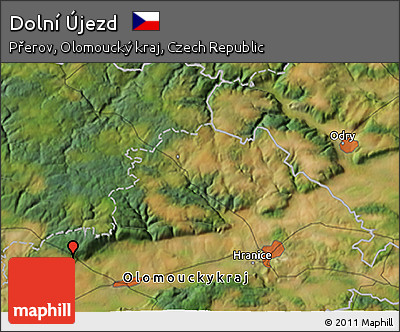 Satellite 3D Map of Dolní Újezd