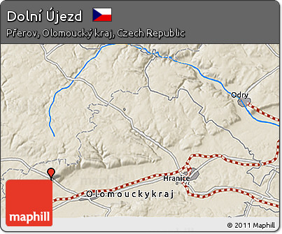 Shaded Relief 3D Map of Dolní Újezd