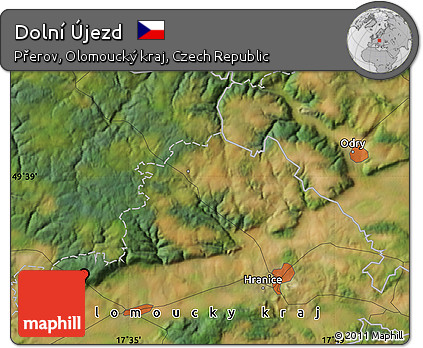 Satellite Map of Dolní Újezd