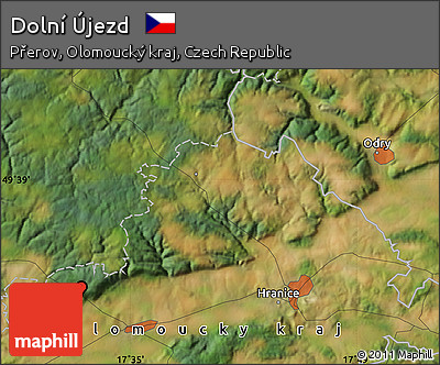 Satellite Map of Dolní Újezd