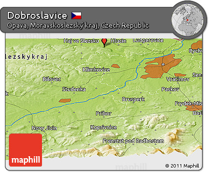 Physical Panoramic Map of Dobroslavice