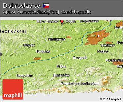Physical Panoramic Map of Dobroslavice