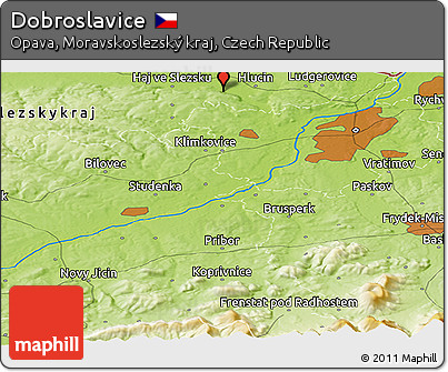 Physical Panoramic Map of Dobroslavice