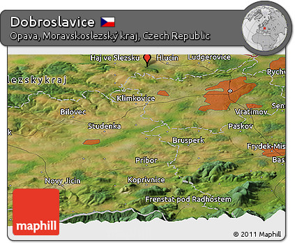 Satellite Panoramic Map of Dobroslavice