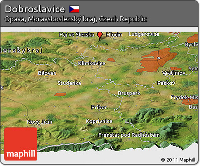 Satellite Panoramic Map of Dobroslavice
