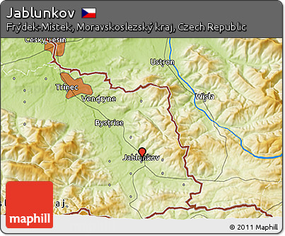 Physical 3D Map of Jablunkov