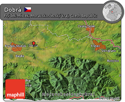 Satellite 3D Map of Dobrá