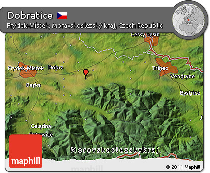 Satellite 3D Map of Dobratice