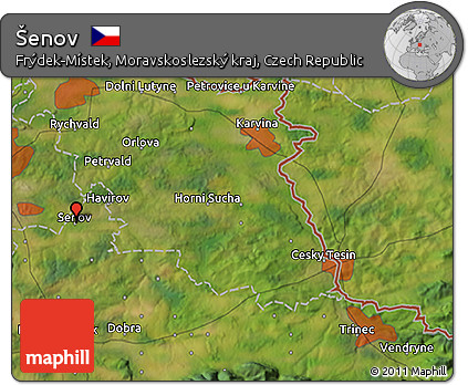 Satellite 3D Map of Šenov