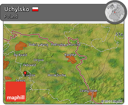 Satellite 3D Map of Uchylsko