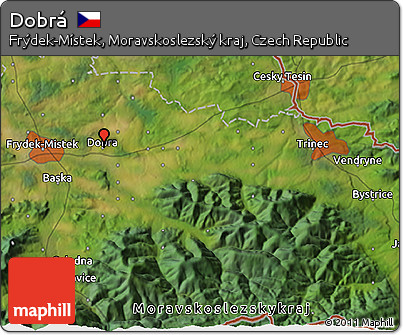 Satellite 3D Map of Dobrá