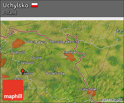 Satellite 3D Map of Uchylsko