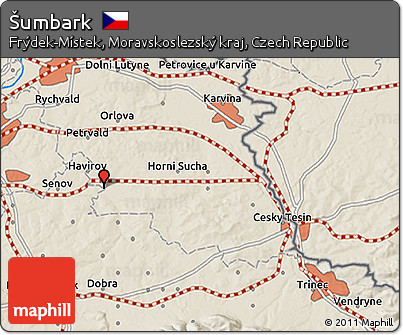 Shaded Relief 3D Map of Šumbark