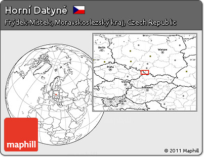 Blank Location Map of Horní Datyně