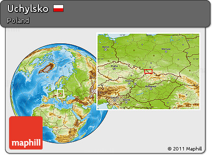 Physical Location Map of Uchylsko